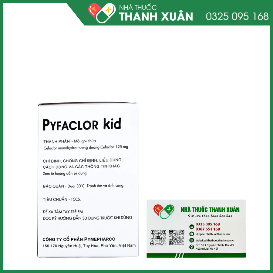 Cốm pha hỗn dịch uống Pyfaclor Kid 125mg trị nhiễm khuẩn